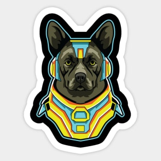 cyborg dog illustration Sticker